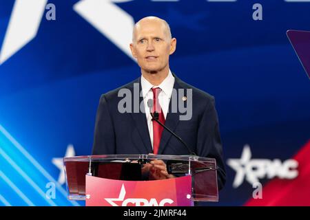 Dallas, TX - August 5, 2022: Senator Rick Scott speaks during CPAC Texas 2022 conference at Hilton Anatole Stock Photo