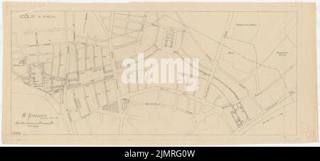 Jansen Hermann (1869-1945), competition for the development of the inner Rayon, Cologne (July 16, 1919): Basic plan 1: 2500. Pencil on transparent, 48.1 x 105.3 cm (including scan edges) Jansen Hermann  (1869-1945): Wettbewerb zur Bebauung des Inneren Rayons, Köln Stock Photo