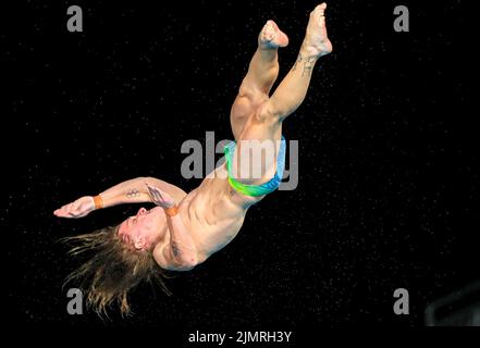 Australia’s Cassiel Emmanuel Rousseau in action during the Men’s 10m Platform Final at Sandwell Aquatics Centre on day ten of the 2022 Commonwealth Games in Birmingham. Picture date: Sunday August 7, 2022. Stock Photo