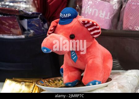 Dallas, TX - August 6, 2022: Merchandise on sale during CPAC Texas 2022 conference at Hilton Anatole Stock Photo