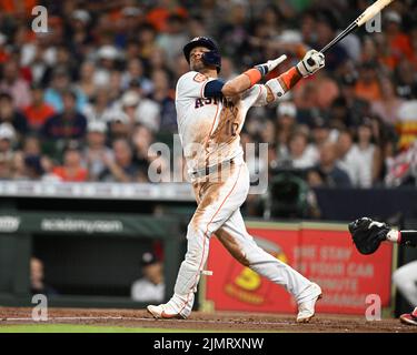 Houston Astros first baseman Yuli Gurriel (10) calls off the help in the  top of the second inning against the Seattle Mariners, Wednesday, May 4,  2022 Stock Photo - Alamy