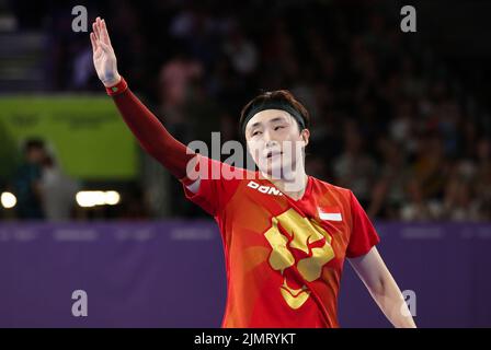Singapore’s Tianwei Feng during their Table Tennis Women's Singles Gold Medal match against Jian Zeng at The NEC on day ten of the 2022 Commonwealth Games in Birmingham. Picture date: Sunday August 7, 2022. Stock Photo