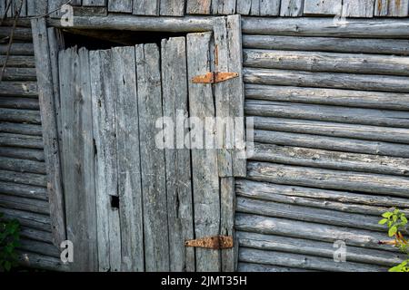 Details of an old abandoned barn in rural Canada Stock Photo