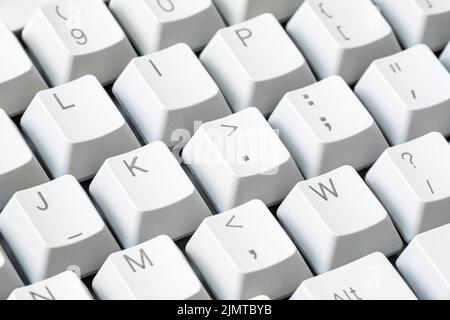 Old computer keyboard with big keys Stock Photo