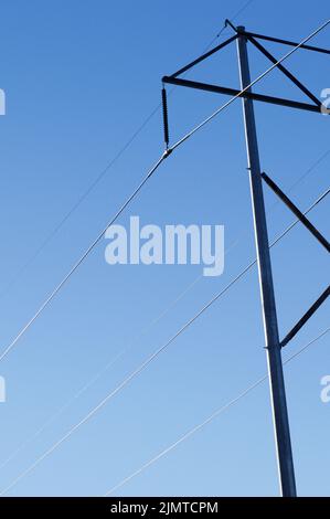 Electric power lines and support tower Stock Photo