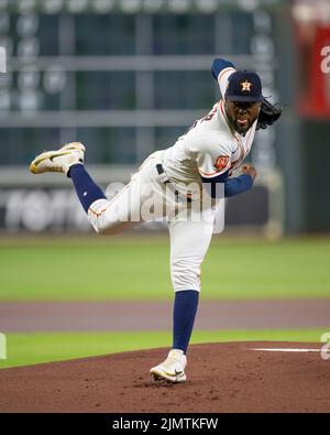 Houston Astros' Cristian Javier (53) pitches during the first inning of a  baseball game against the New York Yankees Thursday, Aug. 3, 2023, in New  York. (AP Photo/Frank Franklin II Stock Photo - Alamy