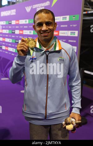 Birmingham, UK. 7th Aug, 2022. Common Wealth Games 2022: .Boxing AMIT (IND) beat MACDONALD (ENG) and fetch a Gold Medal (Credit Image: © Seshadri Sukumar/ZUMA Press Wire) Stock Photo