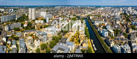 Rennes city with modern apartment buildings , Brittany region, France Stock Photo