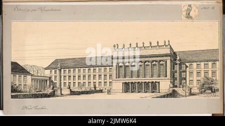 Krischen Friedrich, War Academy. Schinkel competition 1911 (03.01.1912): Perspective view. Ink on cardboard, 43.9 x 85 cm (including scan edges) Krischen Friedrich : Kriegsakademie. Schinkelwettbewerb 1911 Stock Photo