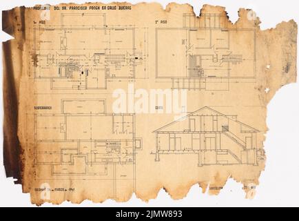 Punitzer Martin (1889-1949), The house for the respective standard of living (1928): window details. Ink on transparent, 68.1 x 98.6 cm (including scan edges) Punitzer Martin  (1889-1949): Propiedad de Sr. Francisco Fonck, Valdivia Stock Photo