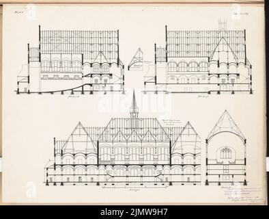 Eckardt August, Volksbibliothek. Schinkel competition 1902 (12.02.1903): cuts 1: 200. Ink on cardboard, 49.7 x 65.2 cm (including scan edges) Eckardt August : Volksbibliothek. Schinkelwettbewerb 1902 Stock Photo