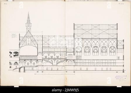 Eckardt August, Volksbibliothek. Schinkel competition 1902 (12.02.1903): cross section 1: 100. Ink on cardboard, 66.8 x 99.7 cm (including scan edges) Eckardt August : Volksbibliothek. Schinkelwettbewerb 1902 Stock Photo