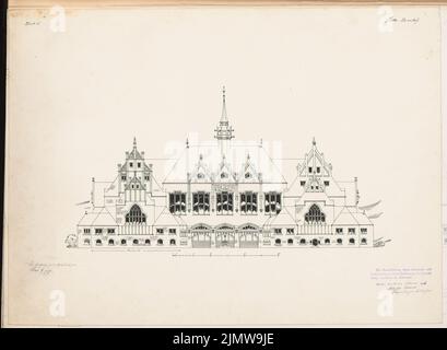 Eckardt August, Volksbibliothek. Schinkel competition 1902 (12.02.1903): Main facade. View 1: 200. Ink on cardboard, 48.2 x 65.7 cm (including scan edges) Eckardt August : Volksbibliothek. Schinkelwettbewerb 1902 Stock Photo