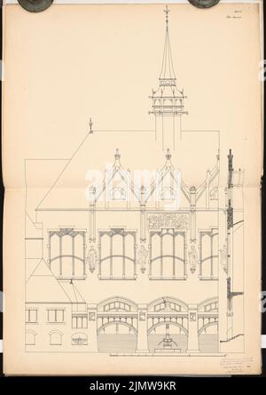 Eckardt August, Volksbibliothek. Schinkel competition 1902 (12.02.1903): FachaDENTail. View 1:50. Ink on cardboard, 103.4 x 73.2 cm (including scan edges) Eckardt August : Volksbibliothek. Schinkelwettbewerb 1902 Stock Photo