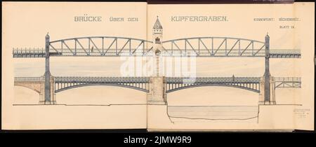 Jänecke Louis, expansion of the Berlin Stadtbahn. Schinkel competition 1905: Bridge over the copper ditch. Opinion. Tusche watercolor on the box, 68.30 x 164.30 cm (including scan edge). Architecture Museum of the Technical University of Berlin Inv. No. SW-E 1905-18. Jänecke Louis : Ausbau der Berliner Stadtbahn. Schinkelwettbewerb 1905 Stock Photo