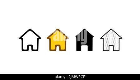 Home icon set in different styles. House symbol vector illustration isolated on white background. Stock Photo