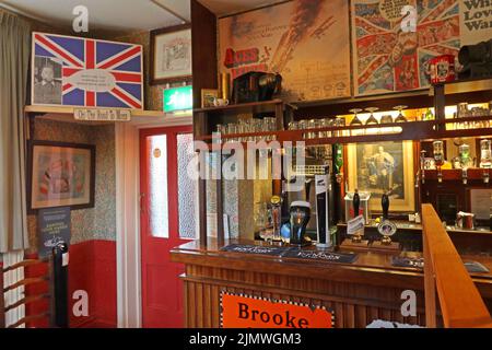 Interior of The Albion real ale pub, Park Street, Chester, Cheshire, England, UK, CH1 1RQ - Aces High, What a lovely war posters Stock Photo