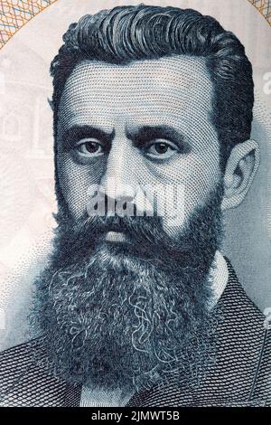 Theodor Herzl portrait from old Israeli money Stock Photo