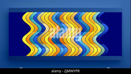 Striped abstraction. Wavy pattern with optical illusion. Background with waves texture. Vertical curvy lines. 3d vector illustration. Stock Vector