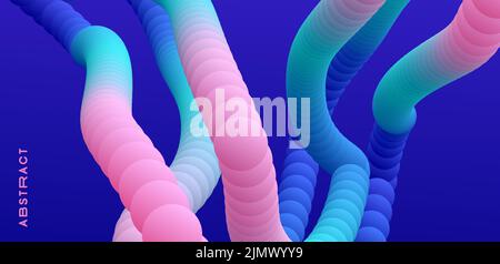 Connection structure with dynamic particles. Abstract background with dynamic effect. Futuristic technology style. 3d vector illustration. Stock Vector