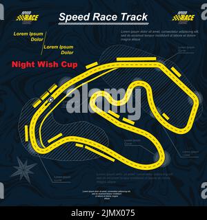 Dark race track poster Stock Vector