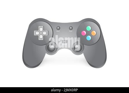 3D Modern Joystick Game Controller Isolated Glossy Realistic Wireless Play Equipment Illustration Stock Vector
