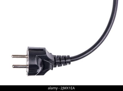 electrical plug and electrical cord isolated on white background Stock Photo