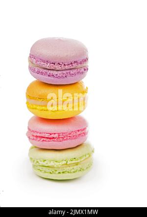 multicolored macaroon on a white background Stock Photo
