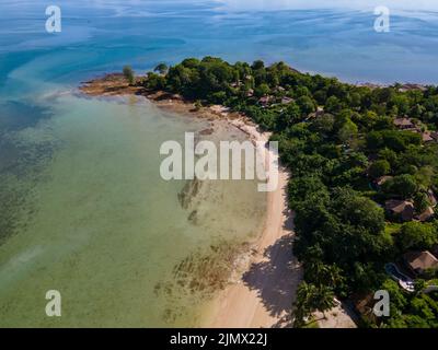 Aerial view of Naka Island near Phuket Thailand, tropical Island in Thailand Stock Photo