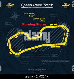 Bright colour race track circuit Stock Vector