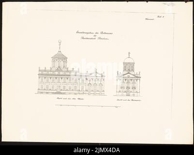 Hoffmann Ludwig (1852-1932), expansion of the town hall in Potsdam (1920): Not yet recorded. Material/technology N.N. Captured, 54 x 72.2 cm (including scan edges) Hoffmann Ludwig  (1852-1932): Erweiterung des Rathauses, Potsdam Stock Photo