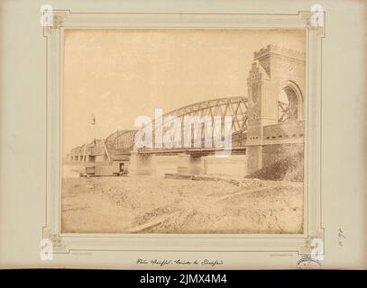 Unknown architect, Vistula bridge near Dirschau (without dat.): View. Photo on cardboard, 42.5 x 57.8 cm (including scan edges) Jacobsthal Johann Eduard  (1839-1902): Neue Weichselbrücke, Dirschau Stock Photo