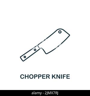 Chopper Knife icon. Monochrome simple Cooking icon for templates, web design and infographics Stock Vector