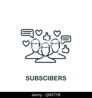 Subscibers icon. Monochrome simple Community icon for templates, web design and infographics Stock Vector