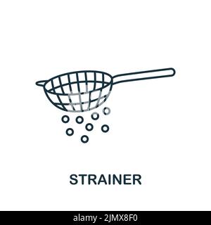 Strainer icon. Monochrome simple Cooking icon for templates, web design and infographics Stock Vector