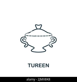 Tureen icon. Monochrome simple Cooking icon for templates, web design and infographics Stock Vector