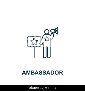 Ambassador icon. Monochrome simple Community icon for templates, web design and infographics Stock Vector