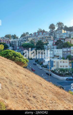 Residential area view from Kate Hill park at San Francisco, California ...