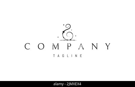 Vector logo on which an abstract image of a magic elixir in the style of one line. Stock Vector