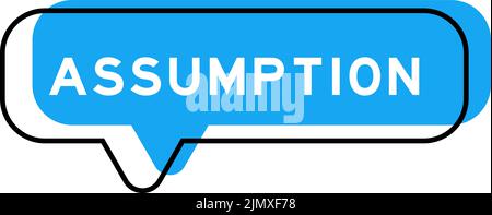 Speech banner and blue shade with word assumption on white background Stock Vector