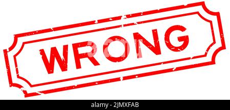 Grunge red  wrong word rubber seal stamp on white background Stock Vector