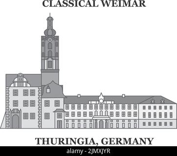 Germany, Thuringia city skyline isolated vector illustration, icons Stock Vector