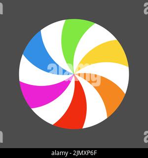 Candy lollipop on gray background in flat style for print and design.Vector illustration. Stock Vector