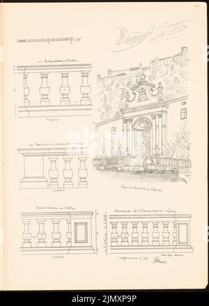 Academic Architects Berlin (AAVB), Skizzenheft SS 1901: Sketches from Salzburg (1901-1901): Perspective views, views. Pressure on paper, 44 x 31.5 cm (including scan edges) Stock Photo