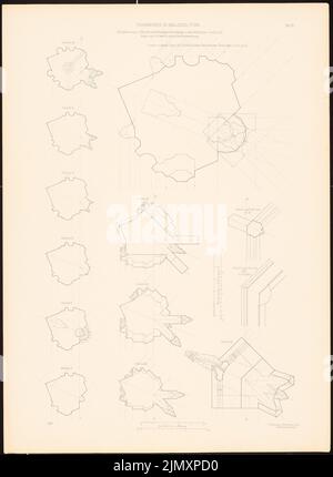 Egle Joseph von (1818-1899), Frauenkirche in Esslingen (1898-1898): layer cracks and horizontal cuts of the octagonal vault beginners. Pressure on paper, 70.8 x 51.8 cm (including scan edges) Stock Photo