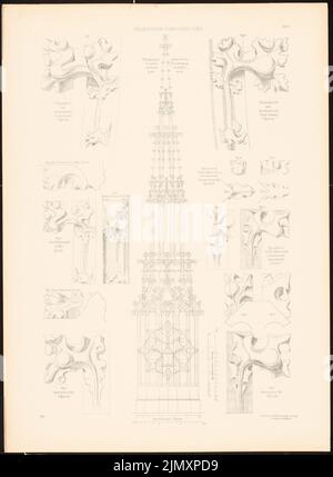 Egle Joseph von (1818-1899), Frauenkirche in Esslingen (1898-1898): View, details of the fibers of the tower. Pressure on paper, 70.8 x 52 cm (including scan edges) Stock Photo