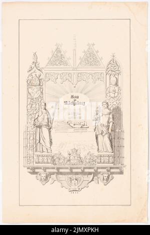 Gefer A. R., Cathedral in Königsberg (1833-1833): Titleblatt, view Schnitzwerk. Lithograph on paper, 53 x 35.2 cm (including scan edges) Stock Photo