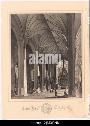 Gefer A. R., Cathedral in Königsberg (1833-1833): Interior view. Lithograph on paper, 50.6 x 37.8 cm (including scan edges) Stock Photo