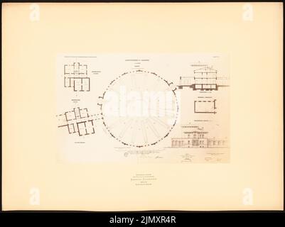 Rückwardt Hermann (1845-1919), locomotive shed for Magdeburg (1868-1871): Plan content N.N. detected. Photo on paper, 48.2 x 64.4 cm (including scan edges) Stock Photo