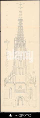 Egle Joseph von (1818-1899), Frauenkirche, Esslingen: Turmanicht. Pressure on paper, 191 x 68.9 cm (including scan edge). Stock Photo